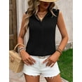 thumbnail image 2 of Cogild Sleeveless Button-Up Blouses for Womens V Neck Cardigans for Womens Summer Outfits, 2 of 7