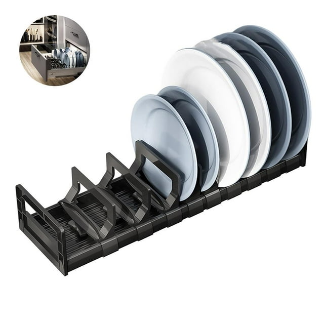 Space Aluminum Drain Dish Rack Cutlery Rack Drawer Dish Cutlery Rack No Rack Nail-free Kitchen Supplies Storage Rack Suitable for Kitchen Counters