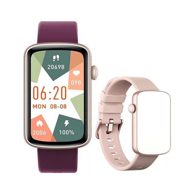 Reloj Smartwatch Mujer 1.47'' Bluetooth Impermeable 2 Bands Morado