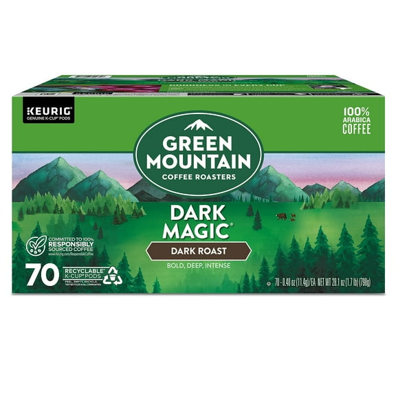 Green Mountain Dark Magic Coffee Keurig K-Cup Pods Dark Roast 70/Box (5000373740)
