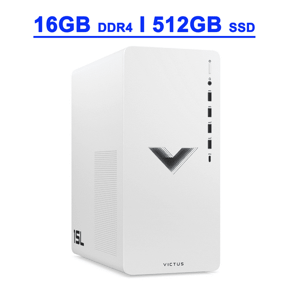 HP Victus 15L Premium Gaming Desktop Computer 12th Generation Intel Hexa-core i5-12400 Processor 16GB DDR4 512GB SSD Geforce RTX 3050 8GB Graphic Bluetooth USB-C 5.1 Surround Sound Win11 Silver