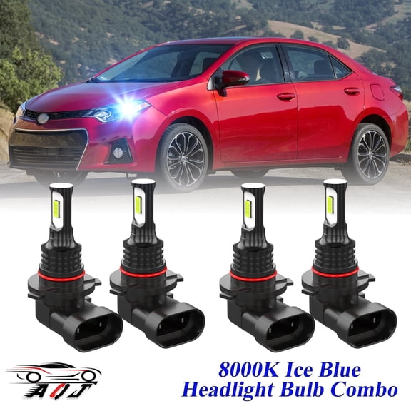 8000K Ice Blue LED Headlight Bulbs Combo Kit For Toyota Corolla 2001-2015