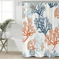 thumbnail image 2 of 60x72 Inch Shower Curtains for Bathroom Orange Ocean Coral Fabric Bath Curtain Decor Retro Coastal Ombre Blue Gradient Waterproof Restroom Curtains Shower Set Accessories with 12 Hooks 60 Inch, 2 of 6