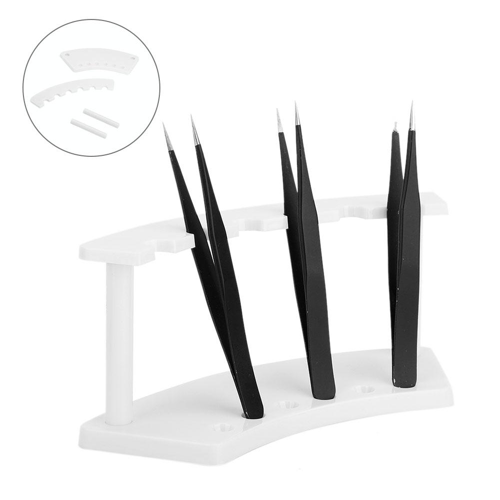 FAGINEY Tweezers Stand,Professional Plastic False Eyelash Tweezers Tool