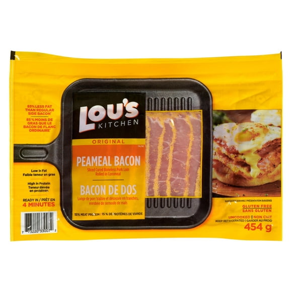 Lou's Kitched Sliced Peameal Bacon, 454 g