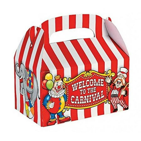 Fun Express Under the Big Top Empty Favor Boxes Party Accessory, 1 Dozen