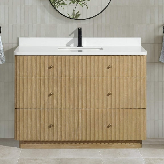 La Jolla 48" Bathroom Vanity Washed Oak