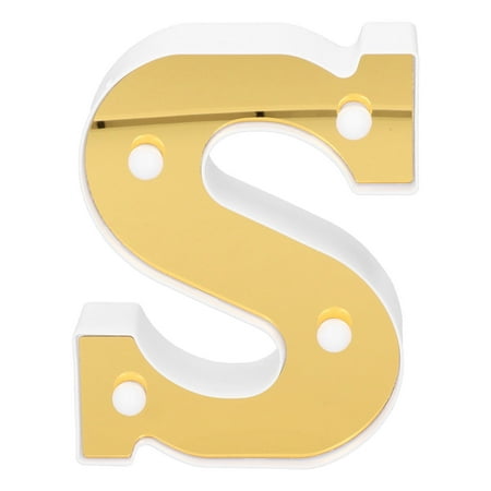 

Gold LED Letter Light S Alphabet Night Light for Bedroom Wedding Birthday Decoration Warm White