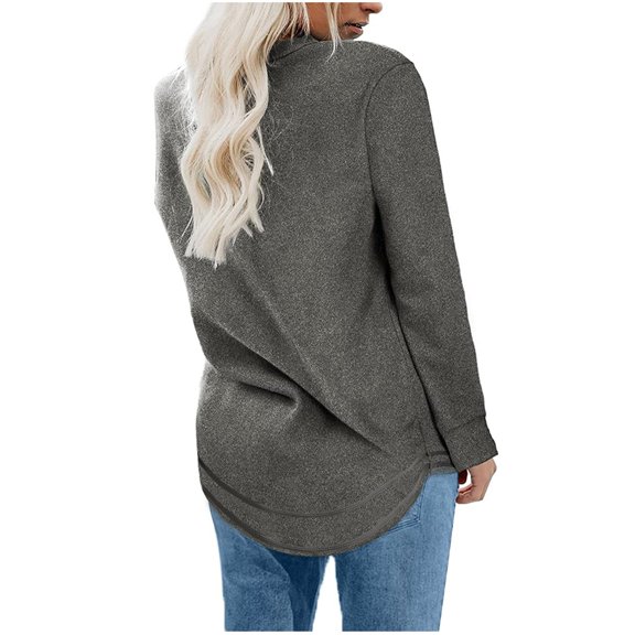 Vedolay Women Blouse Shirt Blouse Sweater Tops 2023 Grey,L