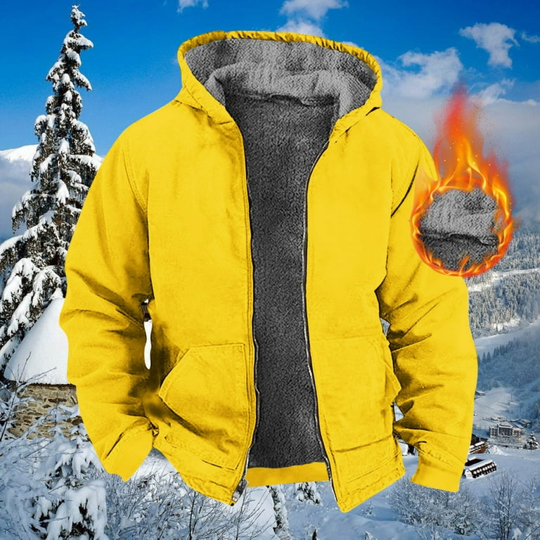 ShomPort Men's Winter Fleece Lined Hoodie Zip up Sweatshirt Long Sleeve  Thermal Warm Jacket with Pockets