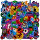 thumbnail image 1 of Paquete de pegatinas Rocket Neon Cool Anime de vinilo impermeable, 50 unidades, 1 of 3