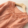 thumbnail image 5 of BODOAO Womens Linen Embroidered Shirt And Blouses V Neck Mexican Tunic Tops Boho Tops Office Blouses Summer Half Sleeve 2026 Trendy Blouse Loungewear Workout Tops Beach Tops Soft Breathable Orange Xl, 5 of 7