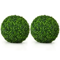 Costway 2 PCS 15.7'' Artificial Boxwood Topiary Balls UV Protected Indoor Outdoor