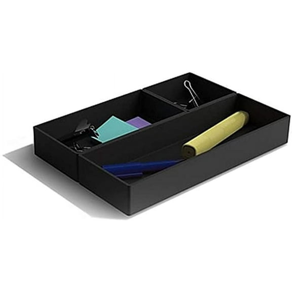 MyOfficeInnovations 3 Piece Plastic Drawer Organizer Blk TR55295 24380384