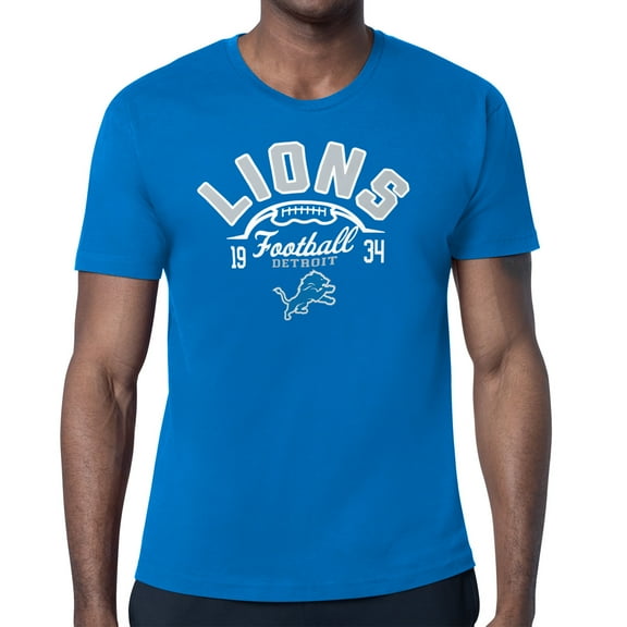 Men's-Starter  Royal Detroit Lions Short Sleeve T-Shirt