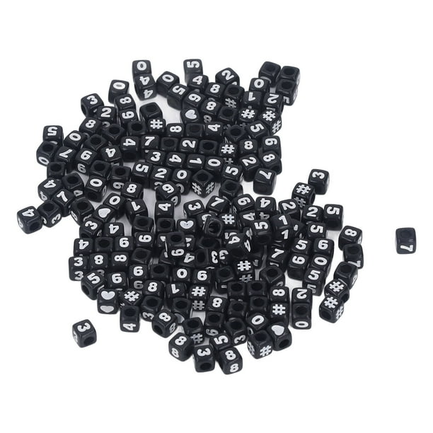 Black Number Beads Number Beads Black Multipurpose For Pendant