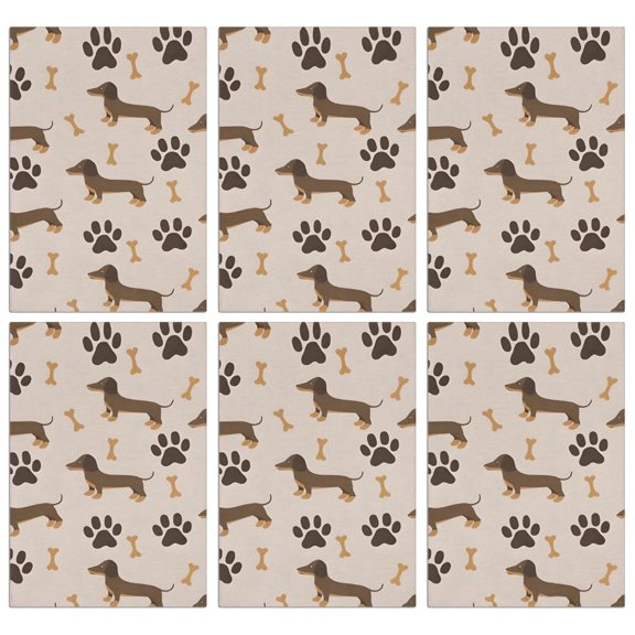 6 Pcs Funny Kitchen Towels,Dachshund and Paws Microfiber Dish Towels,Kitchen Tea Towels,Kitchen Towel Set (18" X 26")