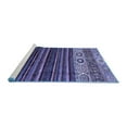 thumbnail image 2 of Ahgly Company Machine Washable Indoor Round Abstract Blue Modern Area Rugs, 6' Round, 2 of 4