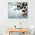 thumbnail image 2 of General Pine Cones Wall Art Christmas Painting Canvas Print Winter Picture Stretched and Framed 20x16in White, 2 of 3
