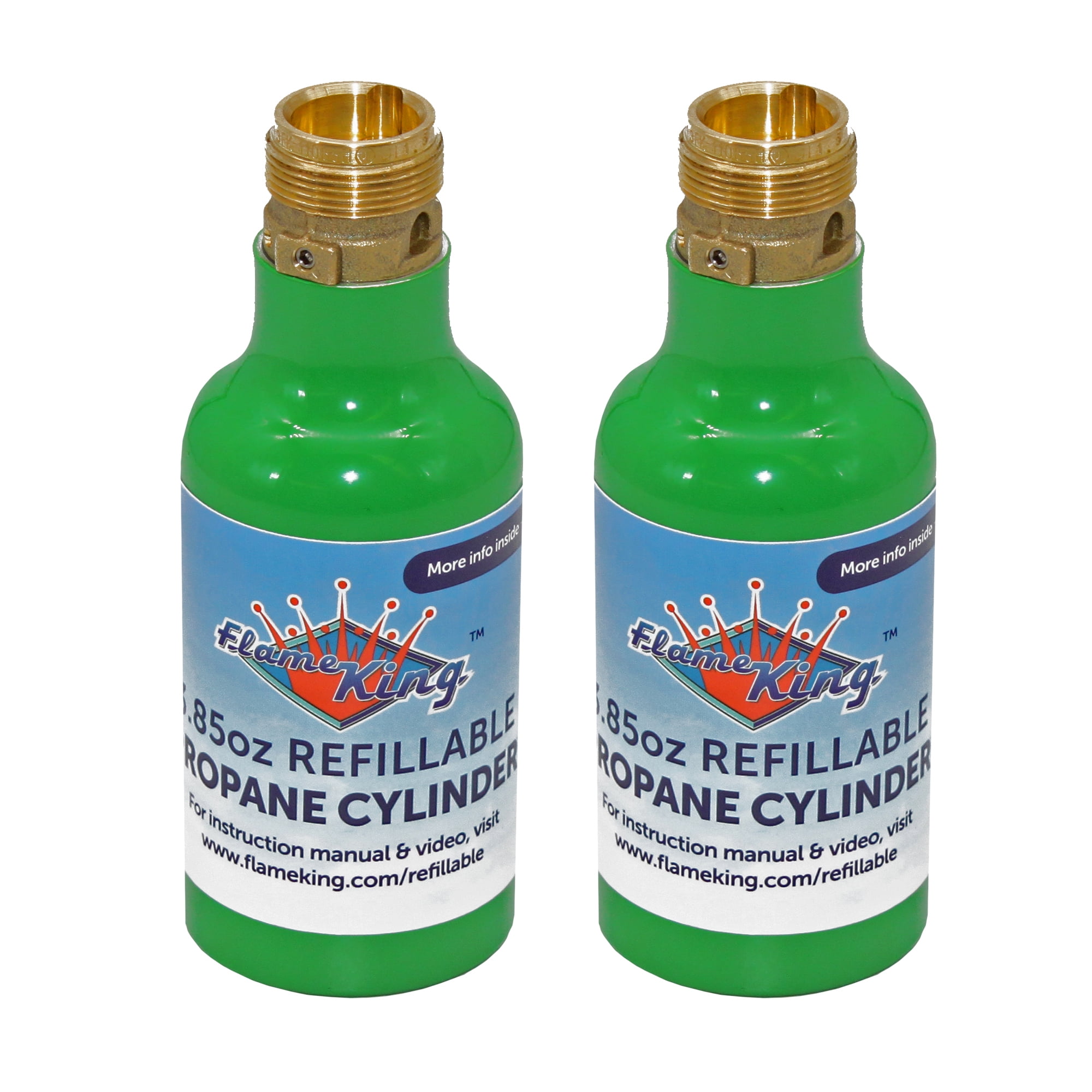 Flame King 1/4LB Empty Refillable Propane Cylinder Tank, Reusable & Transportable