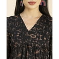 thumbnail image 5 of Moomaya Womens Printed V Neck Top, Balloon Sleeves Ruffled Chiffon Crop Top, 5 of 8