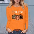 thumbnail image 1 of MHFRRA Camiseta de Manga Larga con Cuello Redondo y Estampado de Calabaza de Halloween Naranja, 1 of 3
