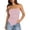 Light Pink, variant on Irregular Slit Front Ruched Bodice Top Bodycon Strapless Crop Shirt for Night Out Strapless Bra Larger Women