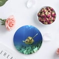 thumbnail image 4 of FMSHPON Ocean Sea Turtle Set of 8 Round Coaster for Drinks, Absorbent Ceramic Stone Coasters Cup Mat with Cork Base for Home Kitchen Room Coffee Table Bar Decor, 4 of 6