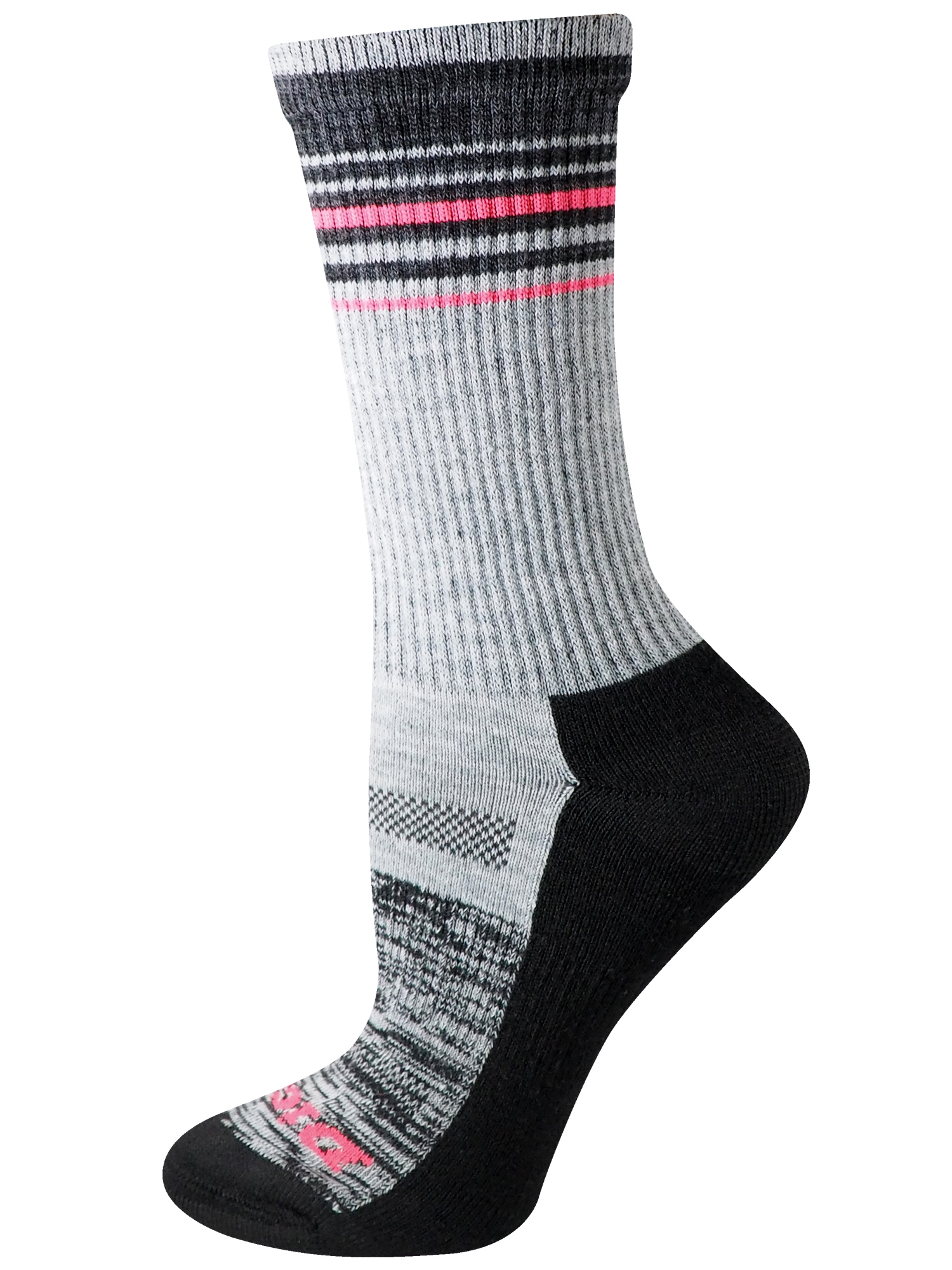 Genuine Dickies Women's Dri-Tech Striped Asst Crew Socks, 5-Pack