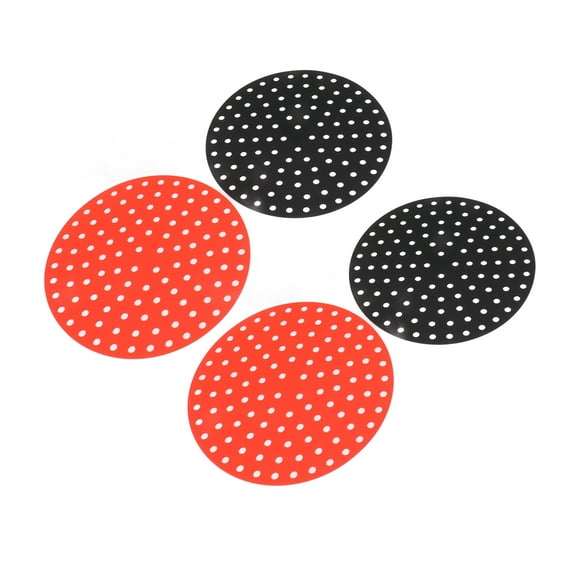 4PCS Round Air Fryer Mat, High Temperature  Oilproof Reusable Silicone Air Fryer Liner Easy Clean Air Fryer Accessories