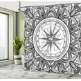 thumbnail image 5 of Ambesonne Vintage Shower Curtain, Ornate Floral Wind Rose, 69"Wx75"L, Black White, 5 of 5