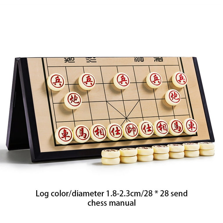 Portable Xiangqi Chinese Chess Set Magnetic Foldable Board Game 25