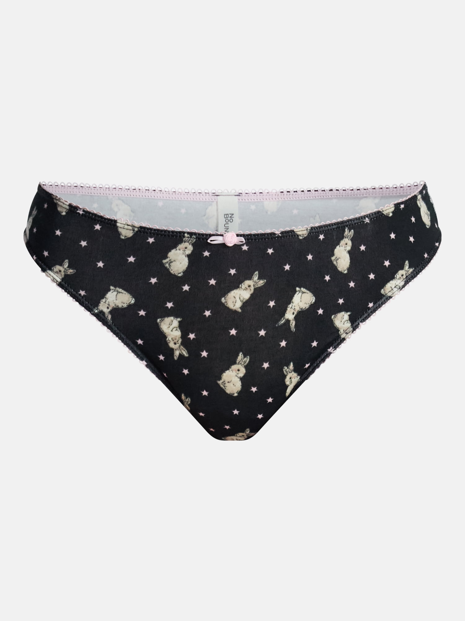 No Boundaries Cotton and Pointelle Thong Panties, 3-Pack, Women's XS-XXXL
