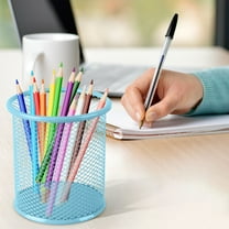 Black Pen Holder Cup for Desk,Pen Holder,Pencil Organizer Mesh Cup,Wire Mesh Pencil Cup Holder for Desk Office Pen Organizer,Mesh Metal Pen Holder for Desk,Pencil Holder Workspace Organizers Office