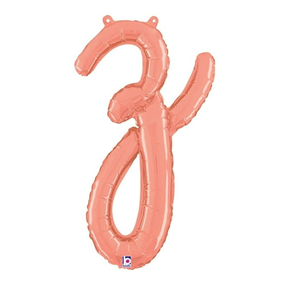24 inch Script Letter Z - Rose Gold (Air-Fill Only) Betallic Foil Mylar Balloon - Party Supplies Decorations