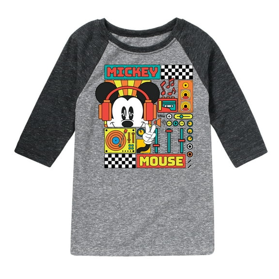 Disney - Mickey Mouse Rhythm Waves - Toddler & Youth Raglan Graphic T-Shirt