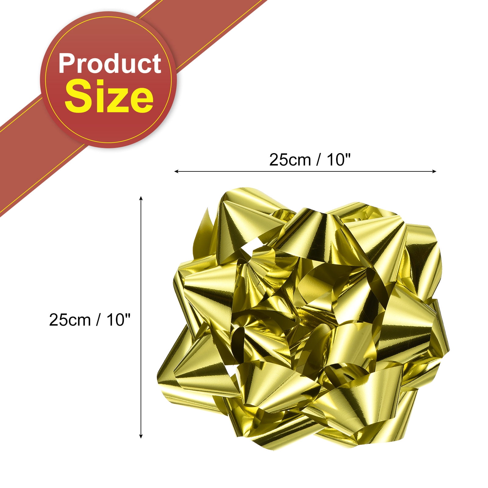 Uxcell 10 Inch Large Gift Bow Metallic Christmas Bows Gold for Gift Wrapping