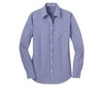 thumbnail image 2 of Port Authority Long Sleeve Gingham Shirt (L654) Blue/Purple, L, 2 of 4