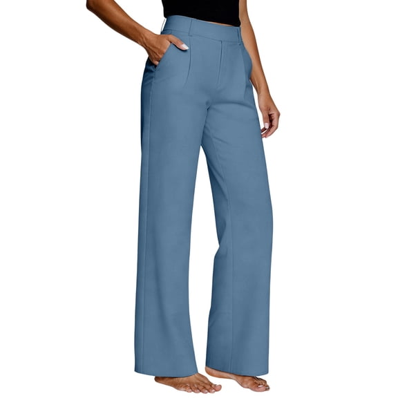 FASHIONPANT Fashion Casual Pants For Women Dress Wide Leg Work Slacks Stretchy Straight High Waisted Pants