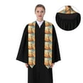thumbnail image 4 of Logiee Sunshine Golden Cloud Dog Print Unisex Adult Graduation Stole Shawl 72" Long for Academic Commencements Shawl-Flattened, 4 of 7