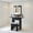 Black, variant on Demi Bonn Space-Saving Vanity Desk with LED Mirror and Lights, Makeup Station with Storage for Bedroom, Foldable Design, Black
