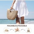 thumbnail image 6 of Pakyozj Sun Beach Hats for Women, Summer UPF 50+ UV Sun Protection Wide Brim Woven Hat Foldable Packable Knitted Cap, 6 of 7