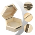 thumbnail image 4 of Wooden Hexagonal Shaped Storage Box Jewelry Box Wedding Gifts Favors Box Holder, 4 of 11