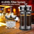 thumbnail image 2 of Cafetera francesa YMMIND de 1 litro con 4 filtros de borosilicato, 2 of 7