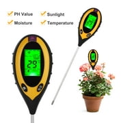 TSV Soil PH Meter, 4 in 1 Soil Moisture Meter Test Sunlight PH Temperature, Soil Tester for Indoor and Outdoor Plant Care
