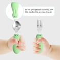 thumbnail image 4 of Dusknt Stainless Steel Utensils Set, Fork and Spoon Silverware with Non-Slip Plastic Handle, Safe Rounded Edge Tableware, Dishwasher Safe Self Feeding Cutlery, 4 of 9