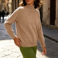thumbnail image 6 of FAHUOMU Mock Neck Tops For Women Long Sleeve Lightweight Striped Knit Sweater Casual Pullover Fall Clothes, 6 of 8