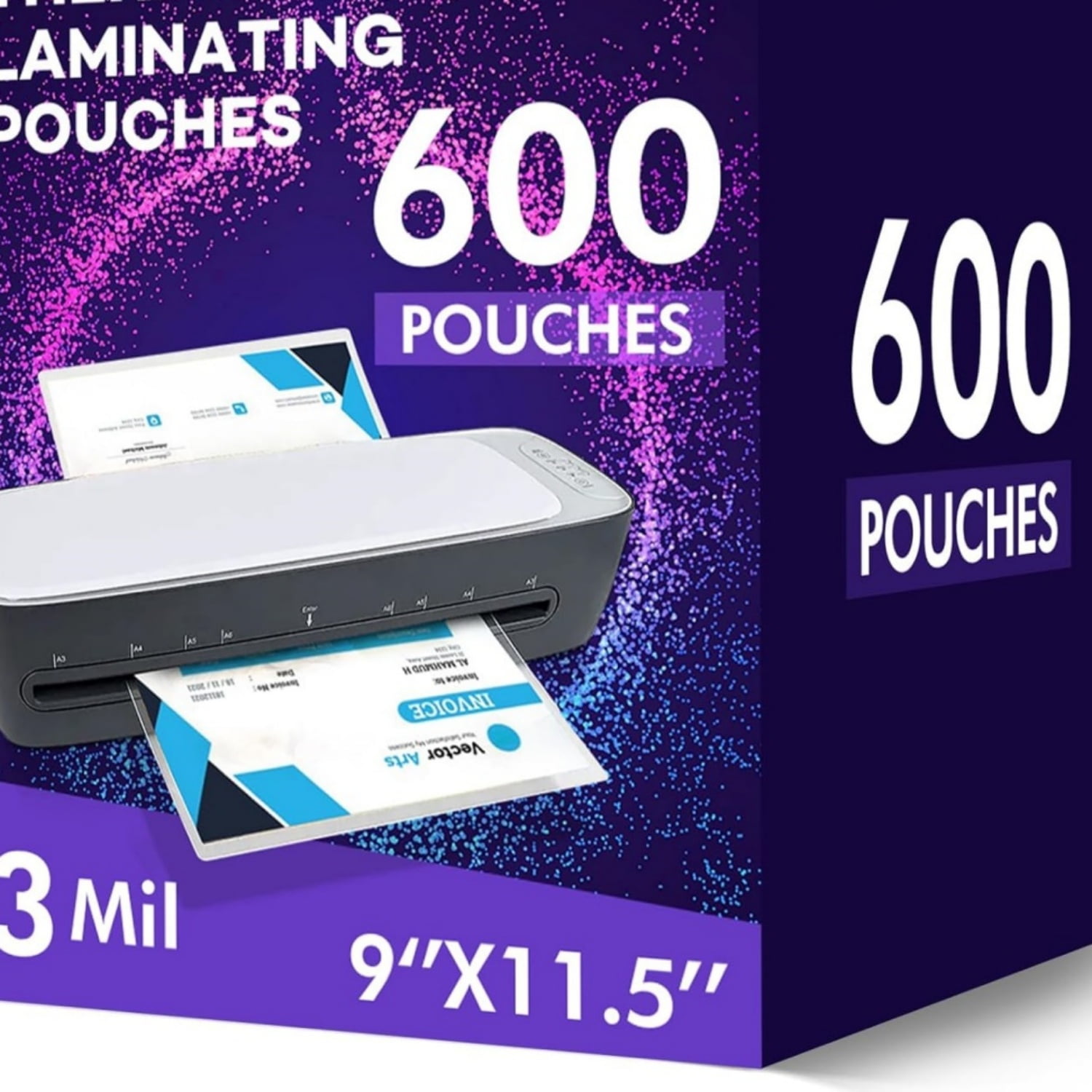 600 Pack Laminating Sheets, 3 Mil, 9 x 11.5 Inches Thermal Laminating Pouches Lamination Sheet Paper for Laminator, Clear, Letter Size, Office and School Supplies