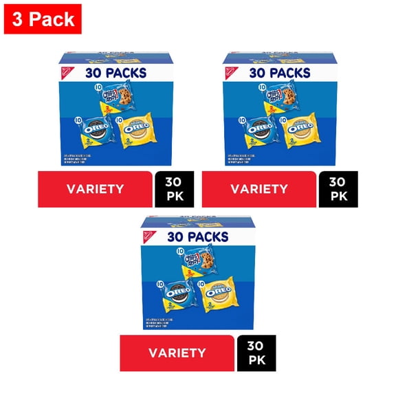 Nabisco Sweet Treats OREO & CHIPS AHOY! Cookies Variety Pack 30 ct / 0.77 oz - 3 Pack