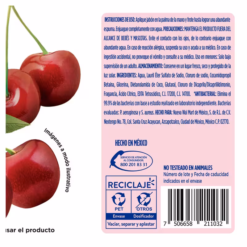 thumbnail image 5 of Jabón Líquido Equate cereza 500ml, 5 of 5